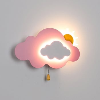 Stenska lampa oblaka s bežičnim napajanjem, minimalistički dekor za dječju sobu.