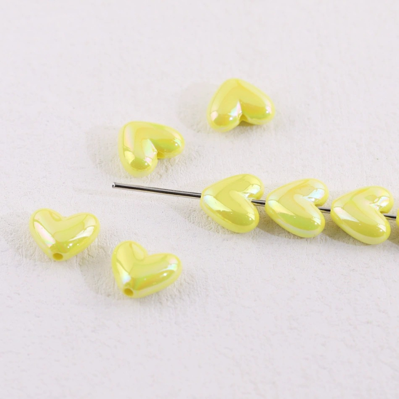 Akrilne srcolike perle za DIY, boje breskve, 17×15 mm, labave perle za ogrlicu i lanac za telefon