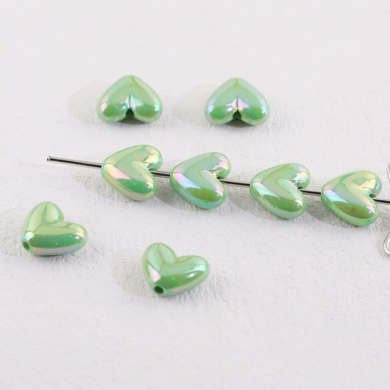 Akrilne srcolike perle za DIY, boje breskve, 17×15 mm, labave perle za ogrlicu i lanac za telefon