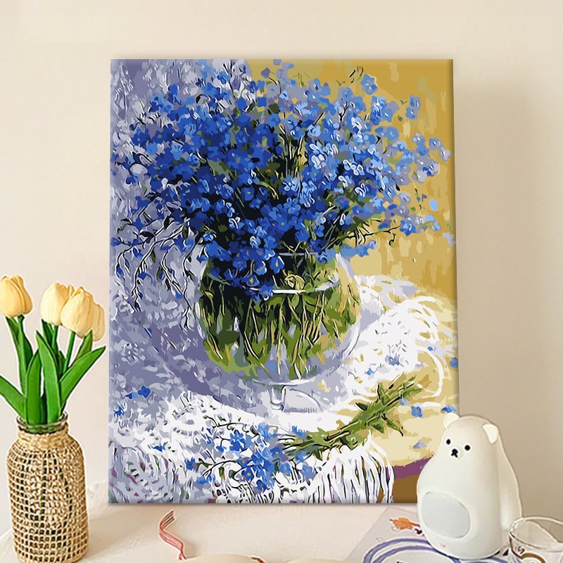 DIY дигитална маслена живопис - ръчно рисувана флорална декоративна картина 6238, Небе със звезди