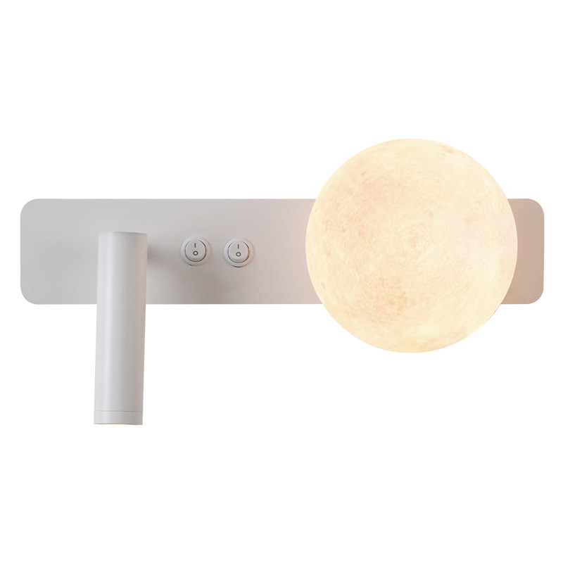 Grand View Garden Zidna lampa za čitanje uz krevet pored spavaće sobe - moderni minimalistički stil, mjesečeva tema za studijsku sobu, reflektor, 486L