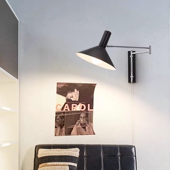 Skandinavska moderna Bauhaus zidna lampa za spavaću sobu, sklopni rameni