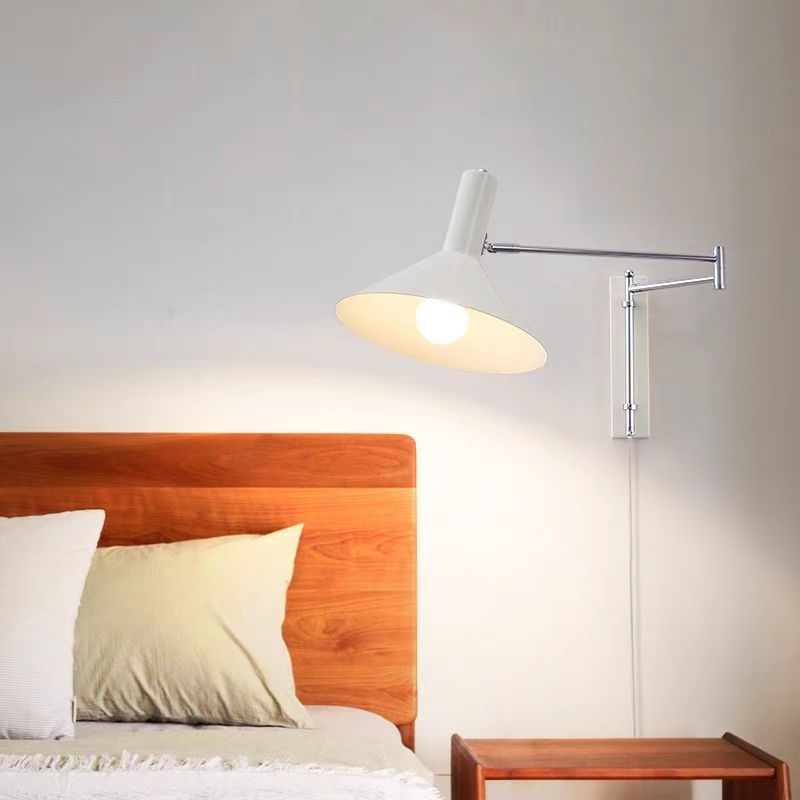 Skandinavska moderna Bauhaus zidna lampa za spavaću sobu, sklopni rameni