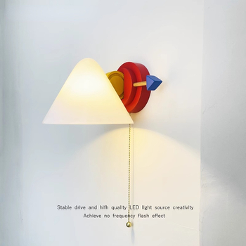 Memphis retro zidna lampa uz prekidač, nordskog stila, za dječju sobu i spavaću sobu, bez ožičenja, hodnik