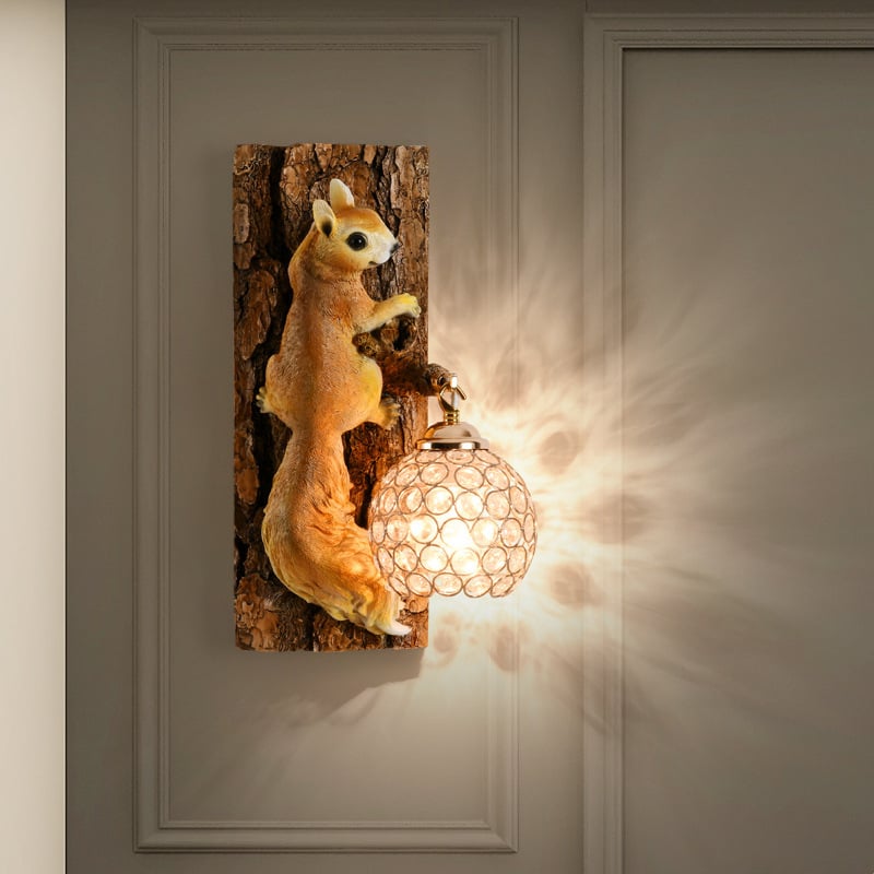 Kreativna dječja zidna lampa – za dječaka i djevojčicu, spavaća soba, uz krevet, dnevni boravak i radna soba, dekor sa životinjama u američkom Country stilu