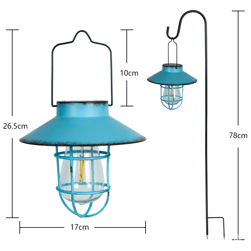 Solarna vanjska rasvjeta za vrt s volframovim vlaknom, dekorativno ambijentalno svjetlo, Edison retro lanterna