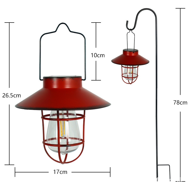 Solarna vanjska rasvjeta za vrt s volframovim vlaknom, dekorativno ambijentalno svjetlo, Edison retro lanterna