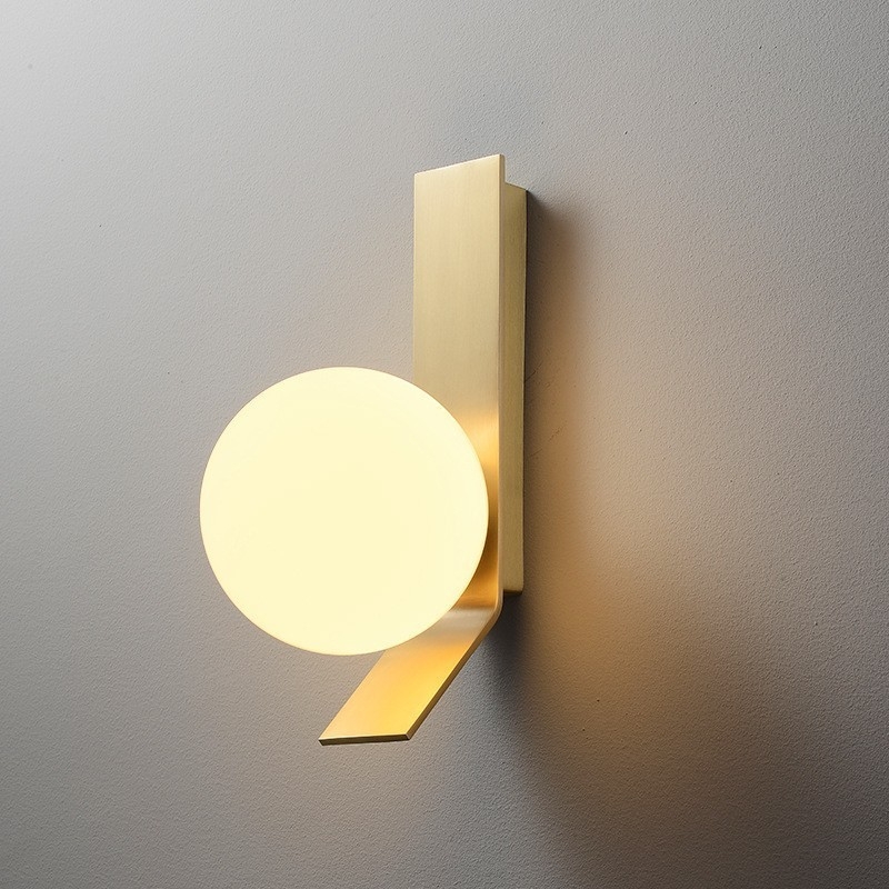 Severna minimalistička zidna lampa s staklenim sjenilom – pogodna za spavaću sobu, dnevni boravak, hodnik i ulaz