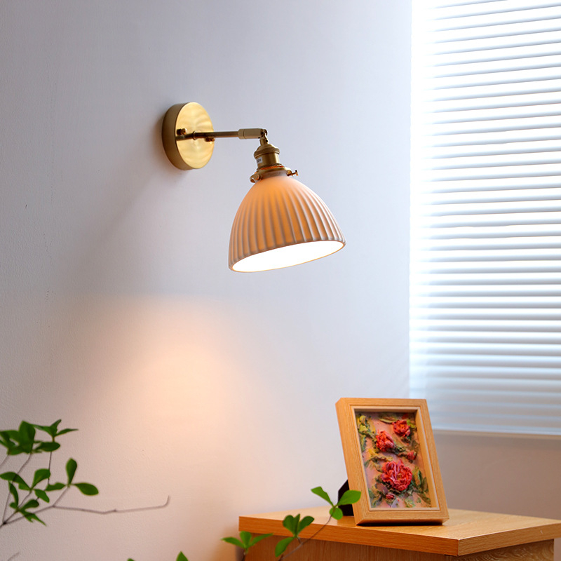 Keramička zidna lampa u japanskom stilu, dizajnersko izdanje, za spavaću sobu, dnevni boravak i radnu sobu, lampica za čitanje uz prozor
