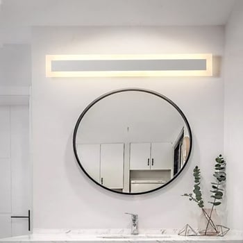 Skandinavska drvena LED svjetiljka za ogledalo, minimalistički modern dizajn, duga zidna svjetiljka za šminkanje i kupaonicu
