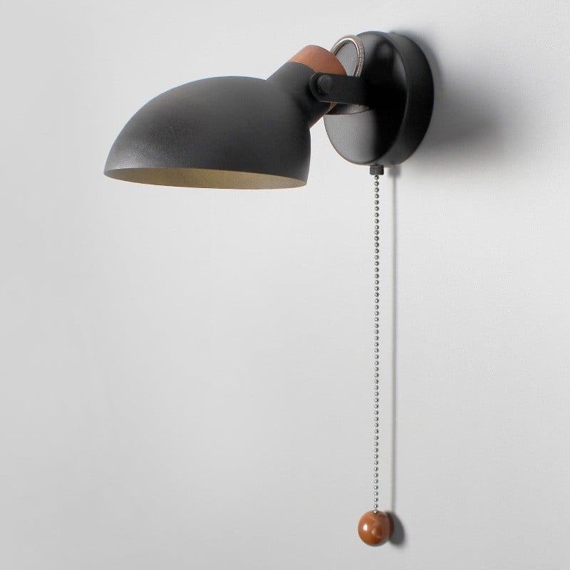 Nordijski makaron stil minimalistična zidna lampa za dnevni boravak i spavaću sobu sa prekidačem, od masivnog drva, rotirajući dizajn