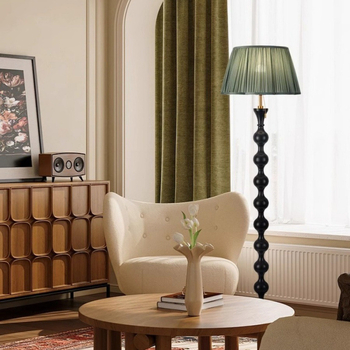 Podna lampa s tkanim sjenilom za dnevni boravak i spavaću sobu, francuski retro stil, visokokvalitetan dizajn inspiriran sredinom stoljeća
