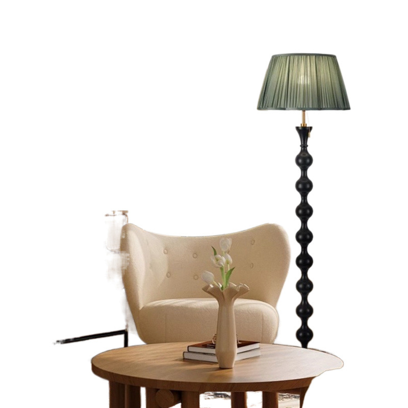 Podna lampa s tkanim sjenilom za dnevni boravak i spavaću sobu, francuski retro stil, visokokvalitetan dizajn inspiriran sredinom stoljeća