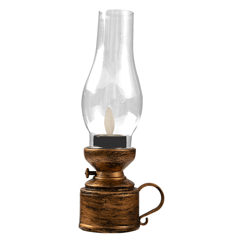 Kreativna retro LED lampa u stilu kerosinske lampe, noćna svjetiljka, dekorativni stolni ukras
