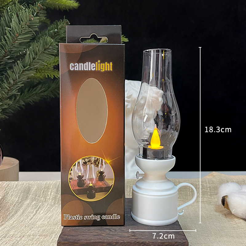 Kreativna retro LED lampa u stilu kerosinske lampe, noćna svjetiljka, dekorativni stolni ukras