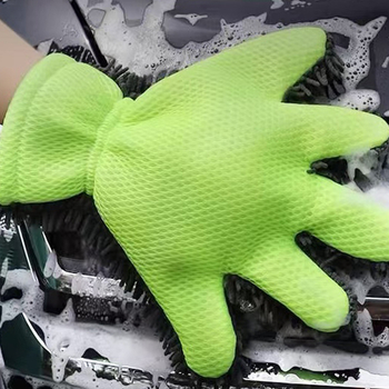 Dvostrane rukavice za pranje automobila s pet prstiju, chenille coral fleece, debele, upijaju vodu, bez tragova, bez otpuštanja dlaka