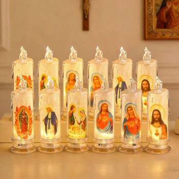 LED lampica s europskim retro dizajnom, molitvena svijeća, božićna dekoracija za dom