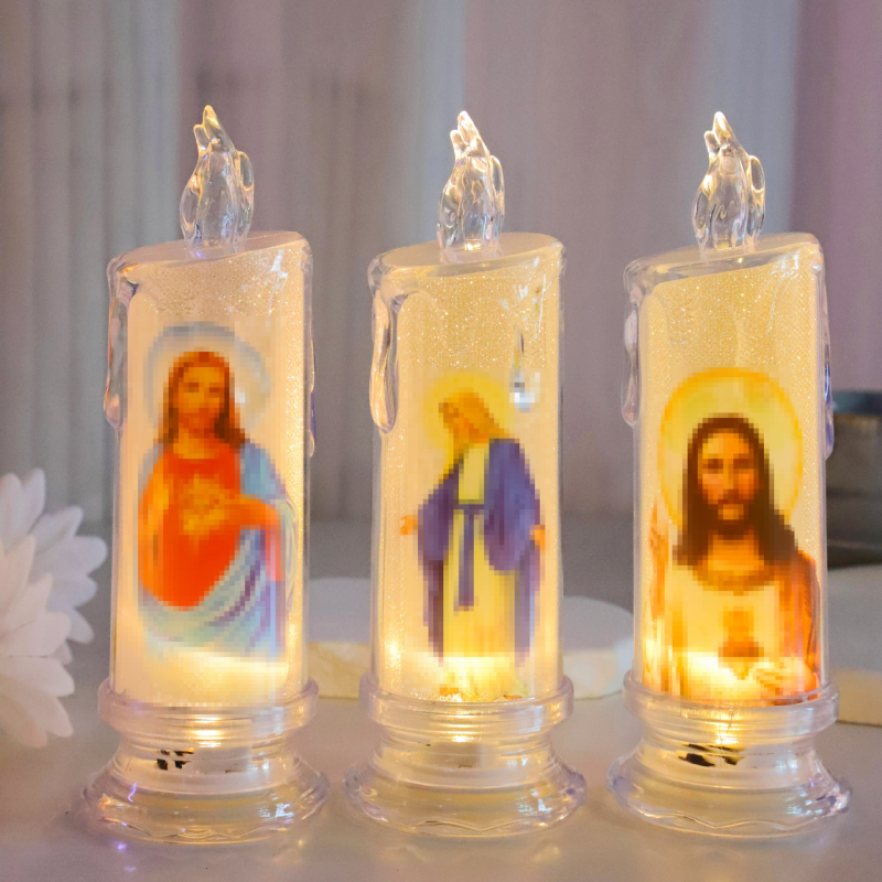 LED lampica s europskim retro dizajnom, molitvena svijeća, božićna dekoracija za dom