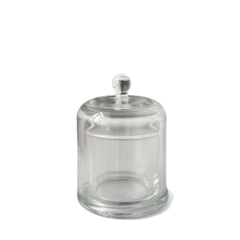 Suport din sticlă pentru aromaterapie cu capac, difuzor cu pietre cristal, recipient decorativ din sticlă