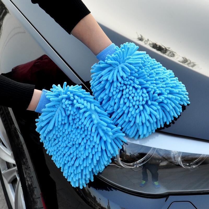 Dvostrane debelo vodootporne rukavice za pranje automobila s chenille koralnim velurom