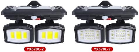 Solarna zidna svjetiljka s tri glave, sklopiva, PIR senzor, automatsko uključivanje noću, za vanjski dvorišni prostor (135 COB LED)