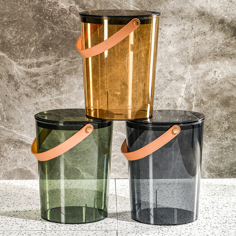 Koš za smeće s poklopcem, 9 L, plastični, cilindričnog oblika, za dnevni boravak, spavaću sobu, kuhinju i kupaonu.