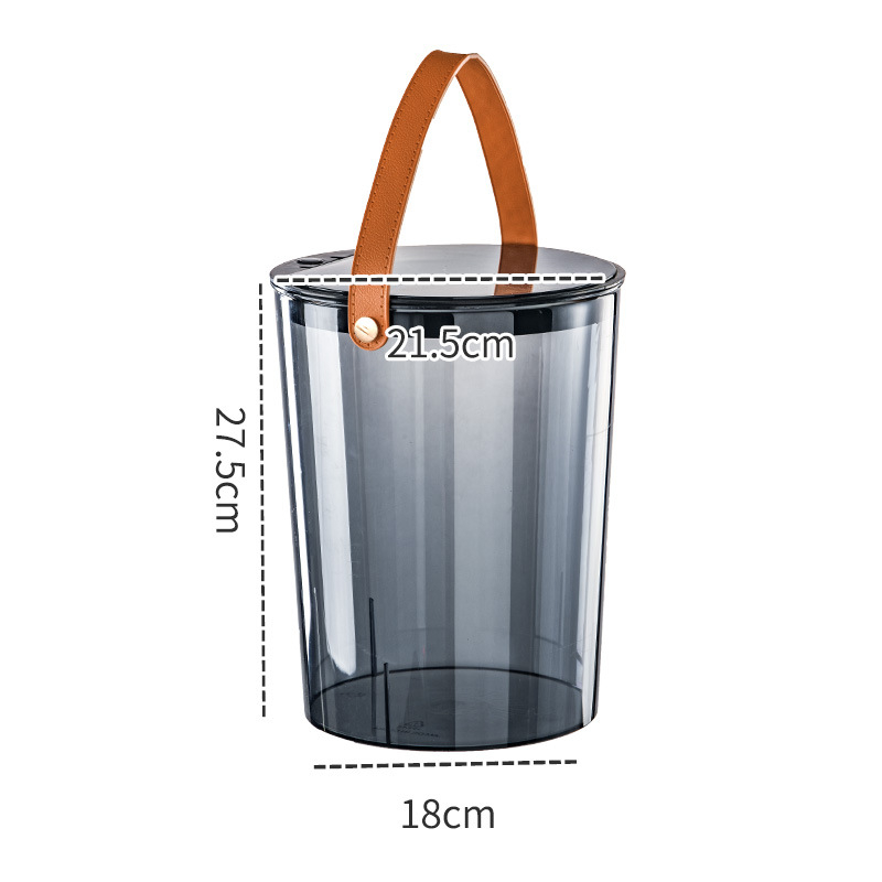 Koš za smeće s poklopcem, 9 L, plastični, cilindričnog oblika, za dnevni boravak, spavaću sobu, kuhinju i kupaonu.