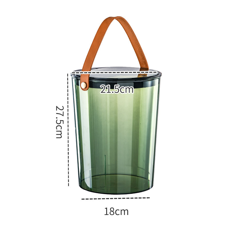 Koš za smeće s poklopcem, 9 L, plastični, cilindričnog oblika, za dnevni boravak, spavaću sobu, kuhinju i kupaonu.
