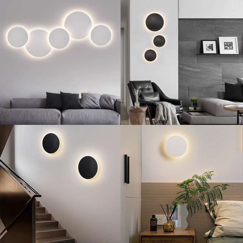 Moderna minimalistička zidna lampa za spavaću sobu – kružna LED rasvjeta u nordijskom stilu uz krevet