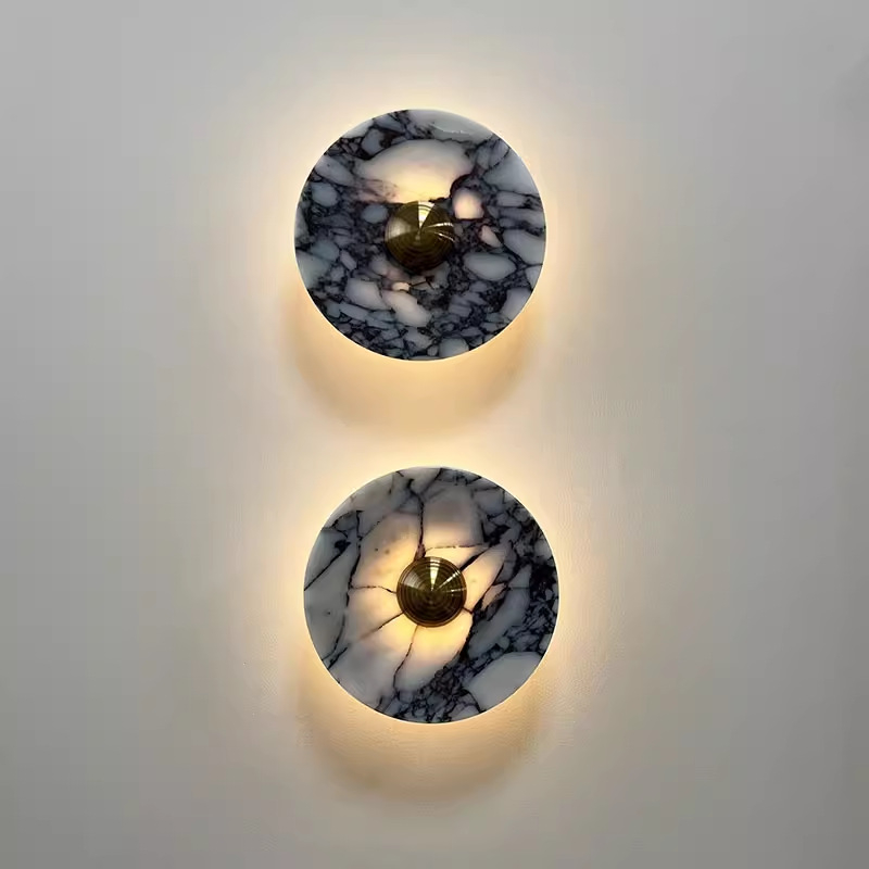 BaoGe zidna lampa od mramora, moderni minimalistički francuski stil, metalno tijelo, LED, za smještaj, ulaz, hodnik, spavaća soba, dnevni boravak