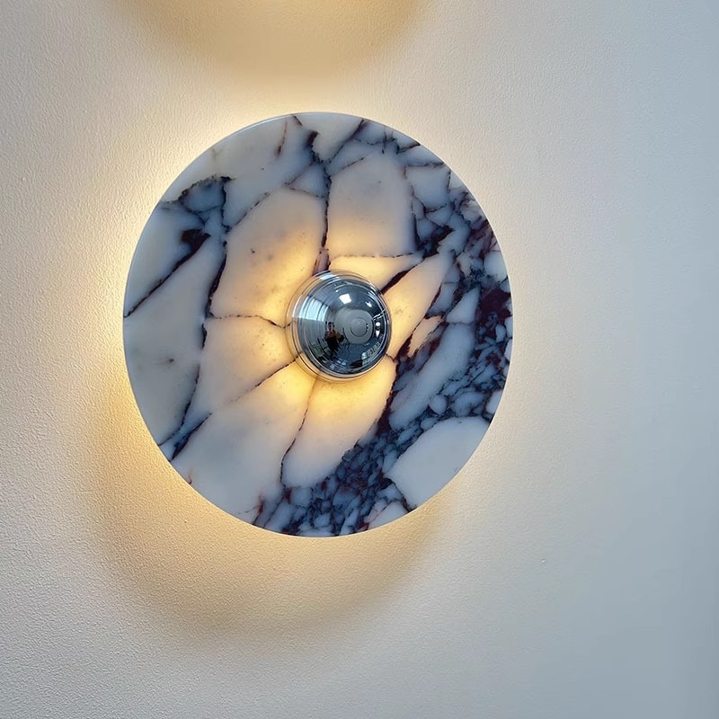 BaoGe zidna lampa od mramora, moderni minimalistički francuski stil, metalno tijelo, LED, za smještaj, ulaz, hodnik, spavaća soba, dnevni boravak