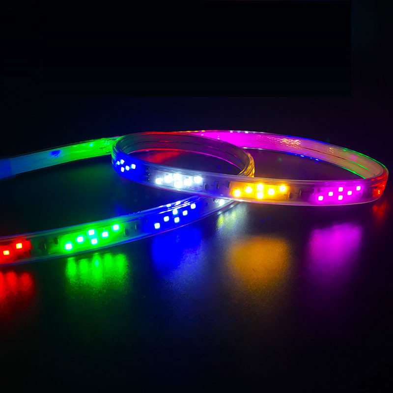 RGB LED traka 2835, tri reda pod kutom, 144 LED, šest boja, 48 LED s efektom tekuće vode, 96 LED promjene boje, bljesav efekt, fleksibilna LED traka