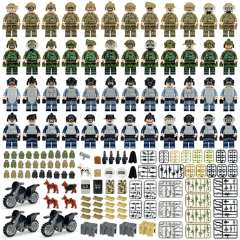 L37 Set Hummer Auto za djecu: mini blokovi, SWAT figurice, oružje i štitovi