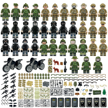 L37 Set Hummer Auto za djecu: mini blokovi, SWAT figurice, oružje i štitovi