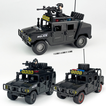 L37 Set Hummer Auto za djecu: mini blokovi, SWAT figurice, oružje i štitovi