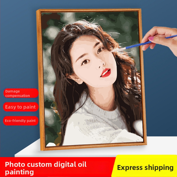 Персонализирана фотография маслена картина - DIY дигитална акрилна живопис за декора на дневната, ръчно изработен подарък