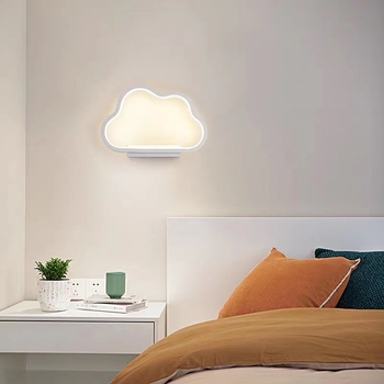 Noćna lampa za dječju sobu, oblaka oblika, nordijski minimalistički zidni dekorativni svjetiljka, s mogućnošću podešavanja jačine, moderan i jednostavan dizajn