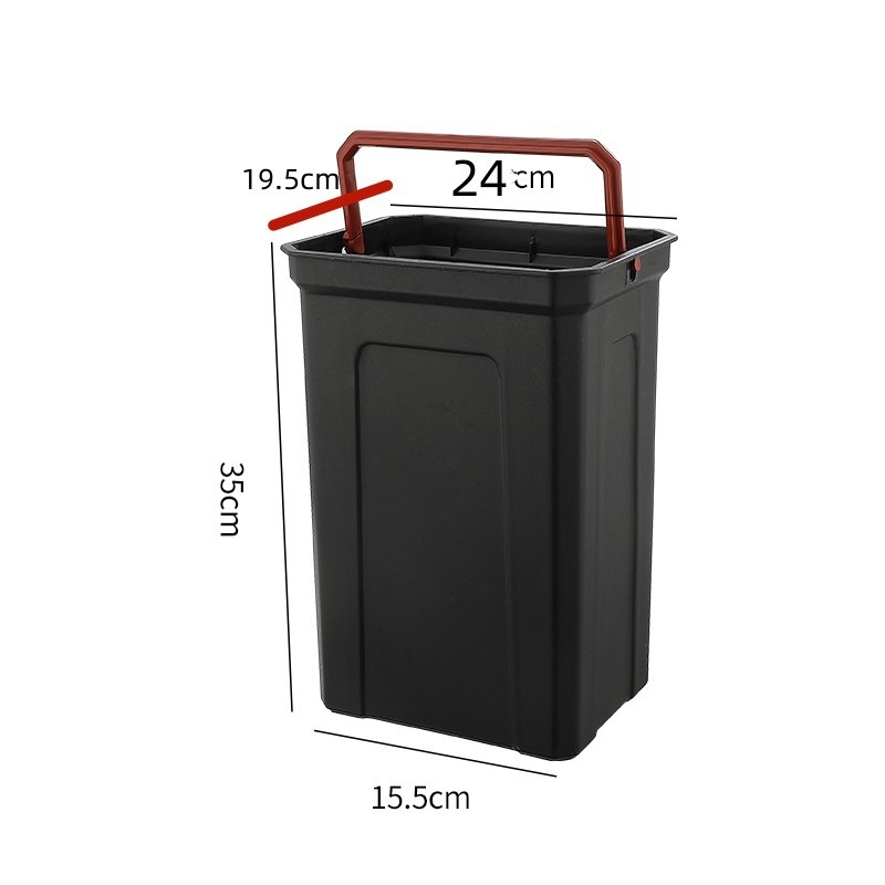 Plastična kvadratna unutarnja posuda, crne boje, otporna na plamen, za vanjski koš za otpad