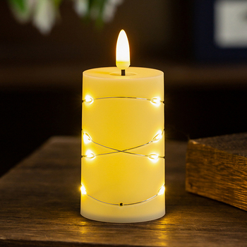 LED elektronička svijeća, cilindričnog oblika, plastična, bez plamena, za kampiranje, restorane i božićnu dekoraciju s simuliranim plamenom