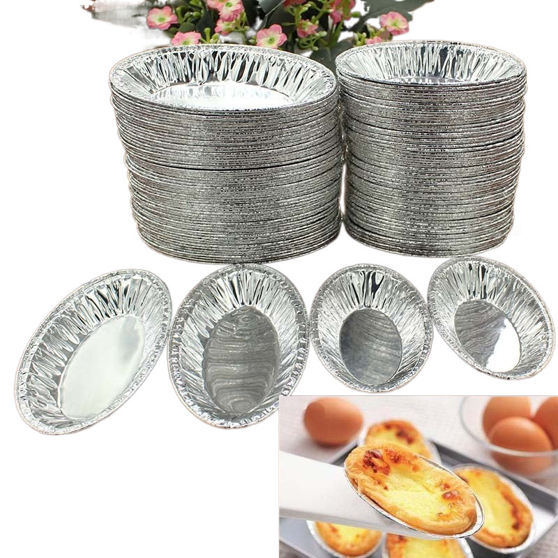 Jednokratna posuda za pečenje od aluminijske folije, ovalni pladanj za portugalske kremaste tartove i muffine