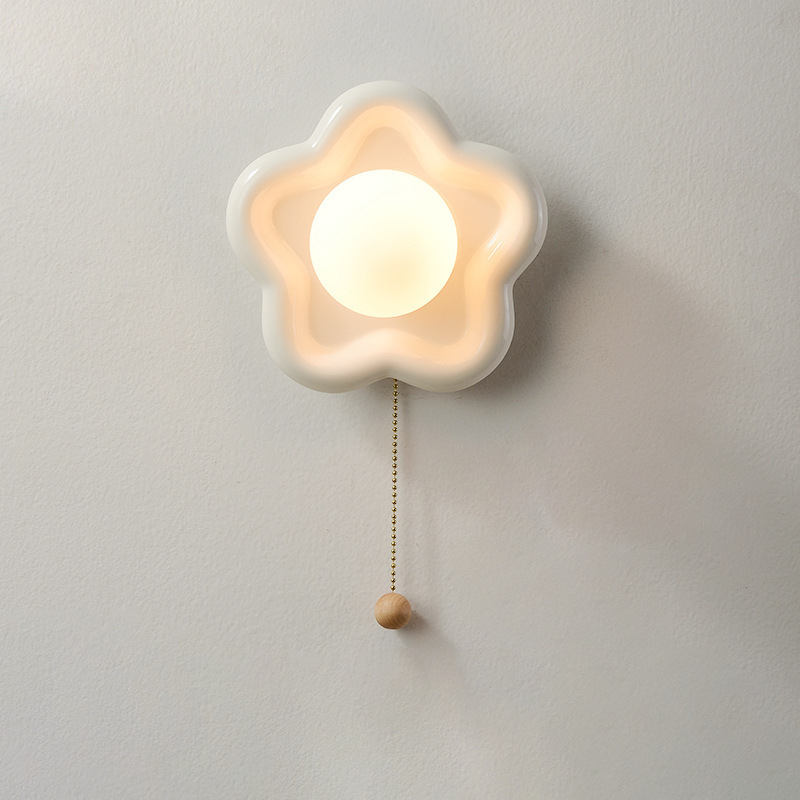 Kremasta keramička zidna lampa, moderni minimalistički stil, za spavaću sobu, hodnik i balkon