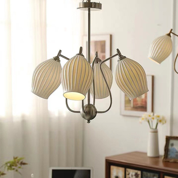 Moderni keramički viseći luster u francuskom stilu sa LED bone china, za dnevni boravak, blagovaonu i spavaću sobu