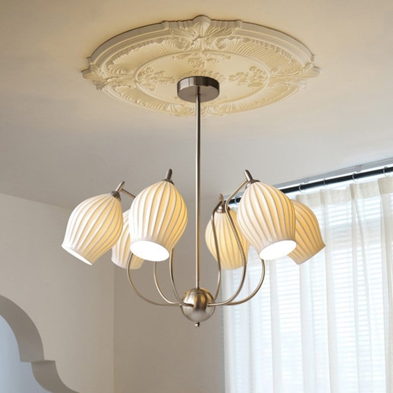 Moderni keramički viseći luster u francuskom stilu sa LED bone china, za dnevni boravak, blagovaonu i spavaću sobu