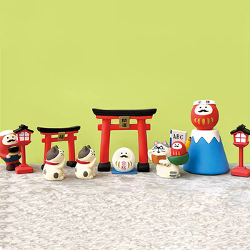 Mačja figurica u japanskom stilu, Zakka dizajn, kreativna kutija iznenađenja od smole, ručna izrada