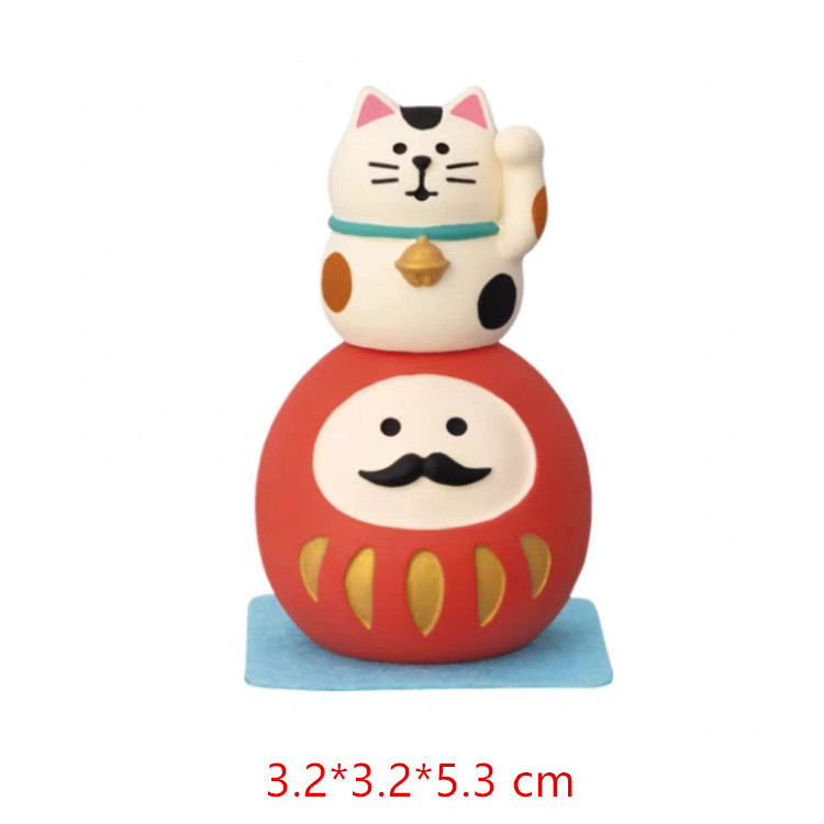 Mačja figurica u japanskom stilu, Zakka dizajn, kreativna kutija iznenađenja od smole, ručna izrada