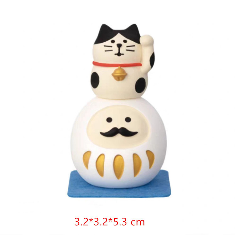 Mačja figurica u japanskom stilu, Zakka dizajn, kreativna kutija iznenađenja od smole, ručna izrada