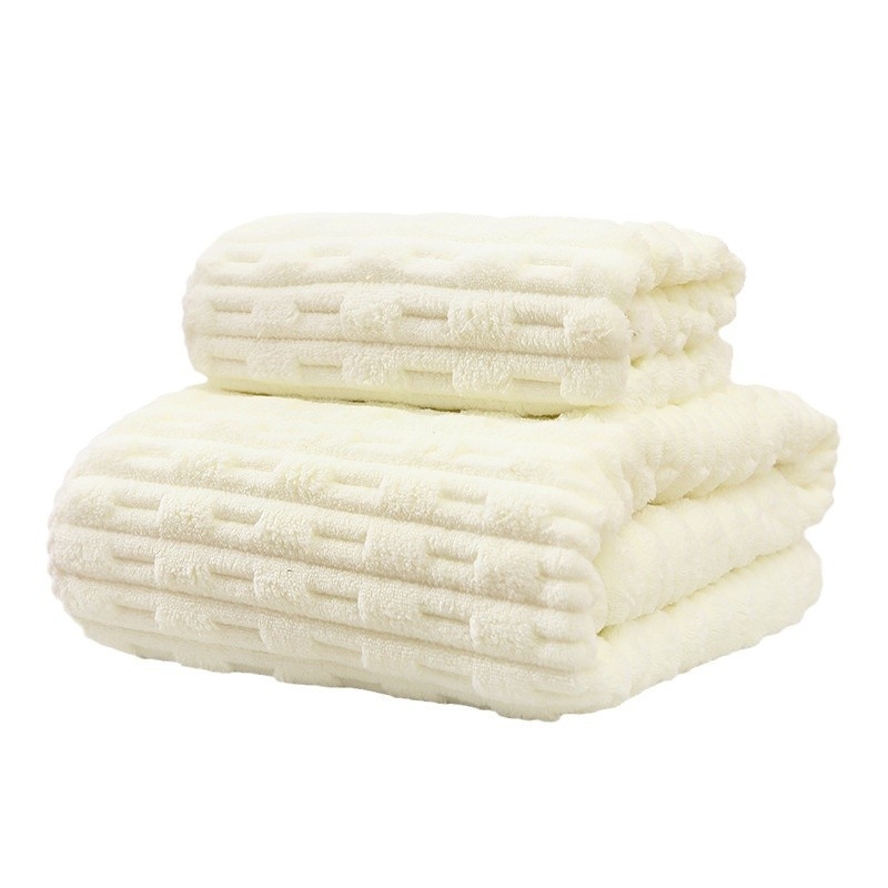 Tiskan set ručnika od Coral Fleece s Bamboo Velvet — upijajući ručnici za kupaonicu i ruke (35×75 cm, 70×140 cm)