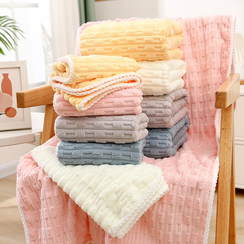 Tiskan set ručnika od Coral Fleece s Bamboo Velvet — upijajući ručnici za kupaonicu i ruke (35×75 cm, 70×140 cm)