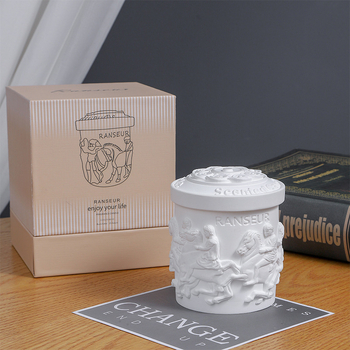 Ρετρό 3D άγαλμα, κερί αρωματοθεραπείας για υπνοδωμάτιο, χωρίς καπνό, από φυτικό κερί, κύπελλο σχήματος διαχύτης