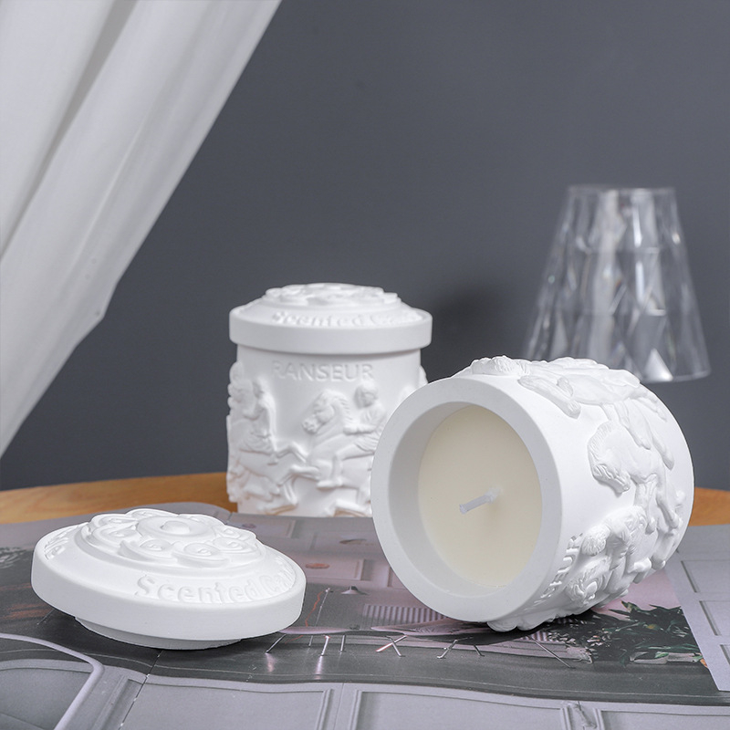 Ρετρό 3D άγαλμα, κερί αρωματοθεραπείας για υπνοδωμάτιο, χωρίς καπνό, από φυτικό κερί, κύπελλο σχήματος διαχύτης